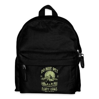 Vintage-Büffel Streicheln keine flauschigen Kühe lustige Bisons - Kinder Rucksack - Schwarz - Vorne