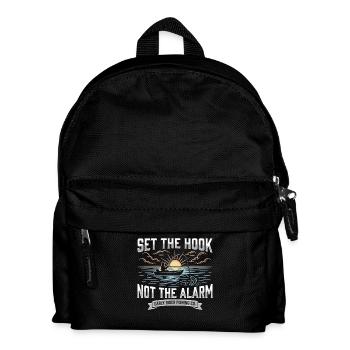 Set The Hook Not The Alarm Angler Sonnenaufgang - Kinder Rucksack - Schwarz - Vorne