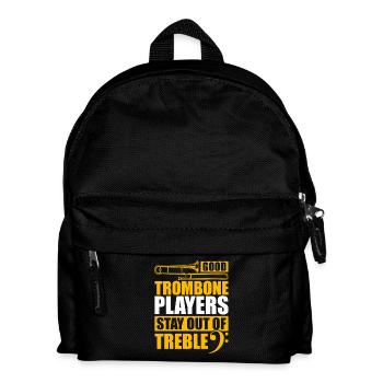 Out of treble trombone trombone player trombonist - Kids' Backpack - black - Front