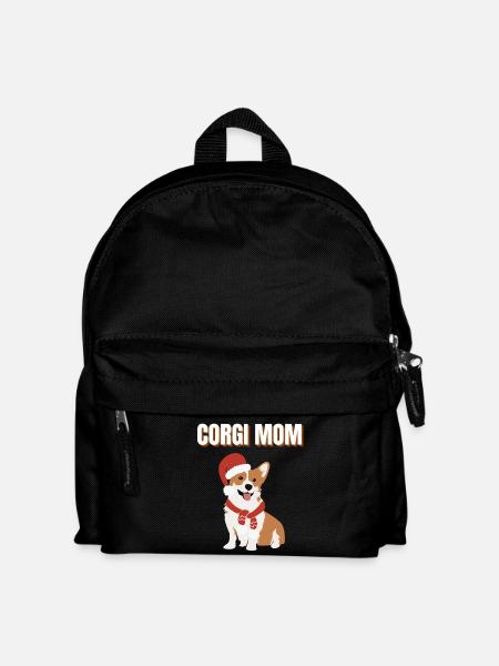 Corgi Mom Christmas Doggy - Kids' Backpack - black
