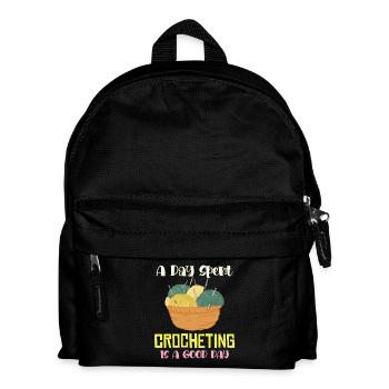 A day of crocheting – good day - Kids' Backpack - black - Front