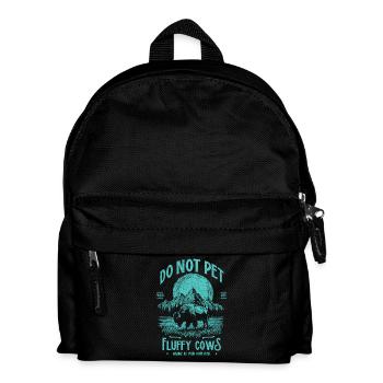 Vintage-Büffel Streicheln keine flauschigen Kühe lustige Bisons - Kinder Rucksack - Schwarz - Vorne
