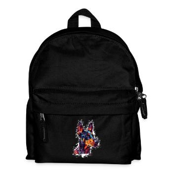 Tête de chien colorée - Sac à dos Enfant - noir - Devant