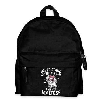 Malteser Sprüche Hunde Lustiges Malteser Geschenk  - Kinder Rucksack - Schwarz - Vorne