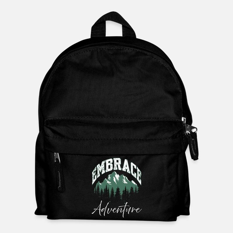 Embrace Adventure Mountain Logo - Kids' Backpack - black