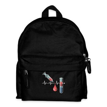 Blood Impression Art: Syringe and Test Tube - Kids' Backpack - black - Front