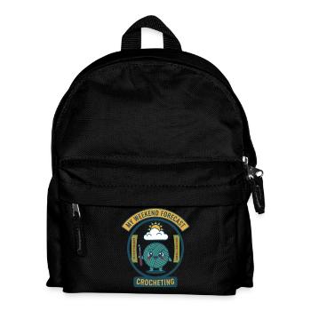 My Weekend Forecast Crocheting Funny Crochet - Kids' Backpack - black - Front