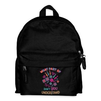 Lustiges Häkeln Was verstehst du nicht - Kinder Rucksack - Schwarz - Vorne