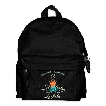 Inhale Exhale Smile - Yoga Gift - Kids' Backpack - black - Front