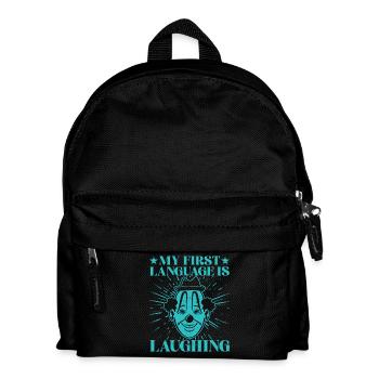 First Language Laughing Circus Performer Gift Idea - Kids' Backpack - black - Front