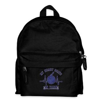 Mein Herz schlägt in Garn Lustiger Häkelliebhaber - Kinder Rucksack - Schwarz - Vorne