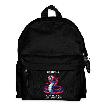 Low Hiss High Danger | Warnung Schlange - Kinder Rucksack - Schwarz - Vorne