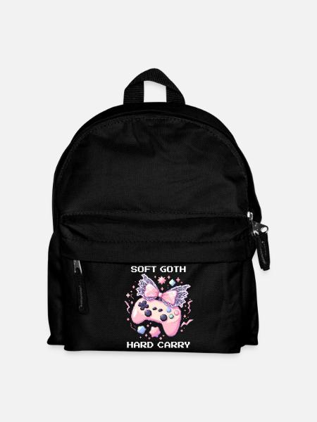 Soft Goth Hard Carry | Dark Cute - Kinder Rucksack - Schwarz