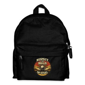 Joueur de flipper, Respecte les Boules d’Acier - Sac à dos Enfant - noir - Devant
