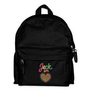 Jeck im Herzen Fasching Karneval Konfetti Kostüm - Kinder Rucksack - Schwarz - Vorne
