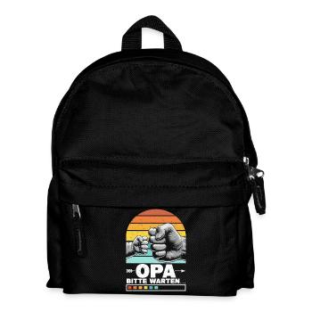 Grand-père, s’il te plaît, attends, bébé, grand-père, papa, grands-parents. - Sac à dos Enfant - noir - Devant