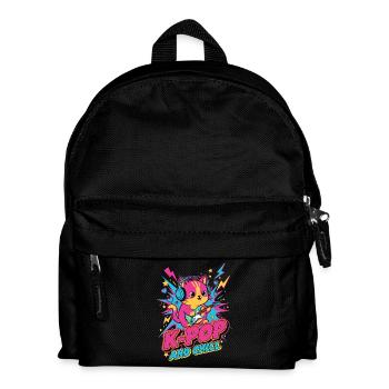 Cute K-Pop Cat K-POP AND CHILL Korean Music Anime - Kids' Backpack - black - Front