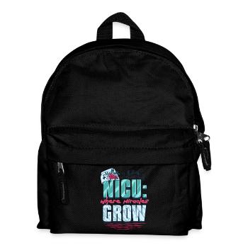 NICU Nurse Where Miracles Grow - Kids' Backpack - black - Front