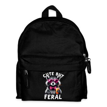 Raton laveur mignon mais sauvage avec des lunettes roses - Sac à dos Enfant - noir - Devant