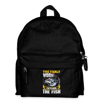 Fishing Angler Fish Fisherman Sayings Petri Heil - Kids' Backpack - black - Front
