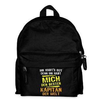 Kapitän Geschenk - Kinder Rucksack - Schwarz - Vorne