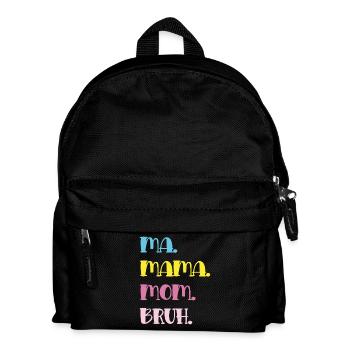 Mama Mom Bruh in Pastell Typografie - Kinder Rucksack - Schwarz - Vorne