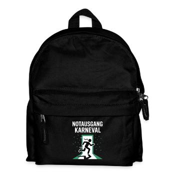 Notausgang Karneval Flucht Für Karnevalsmuffel - Kinder Rucksack - Schwarz - Vorne