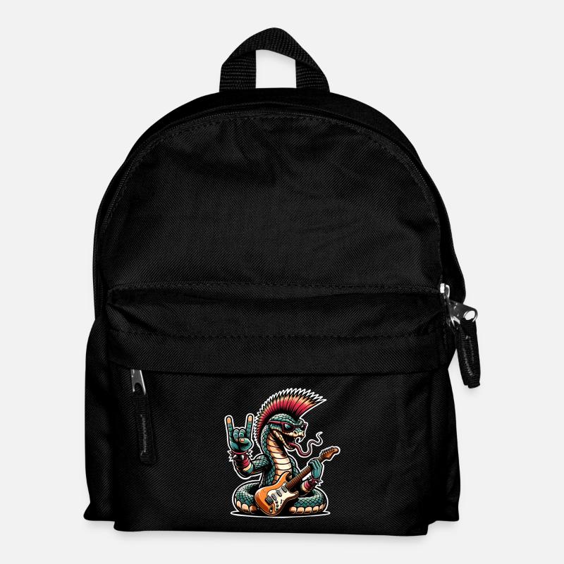 Snake Rock and Roll Guitarist - Kids' Backpack - black