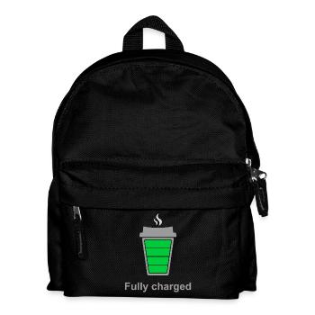 Fully Charged by Coffee - Kids' Backpack - black - Front