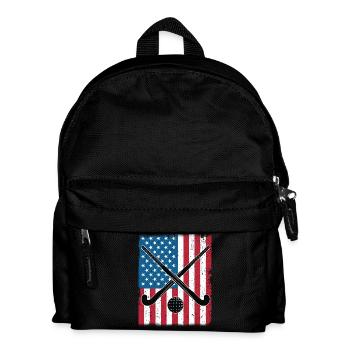 Field Hockey USA Flag  - Kids' Backpack - black - Front