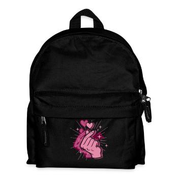 Kpop Finger Heart Korean Pop Cute Love Korea Kpop - Kids' Backpack - black - Front
