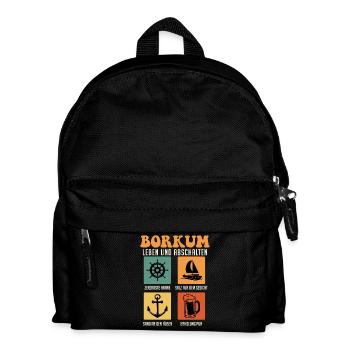 North Sea BORKUM LIVE AND SWITCH OFF Retro Funny - Kids' Backpack - black - Front