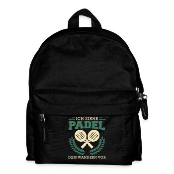 Padelspiel ICH ZIEHE PADEL DEM WANDERN VOR - Kinder Rucksack - Schwarz - Vorne