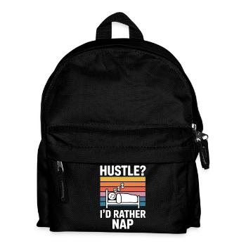 Hustle, je préfère faire une sieste, citation humoristique paresseuse - Sac à dos Enfant - noir - Devant