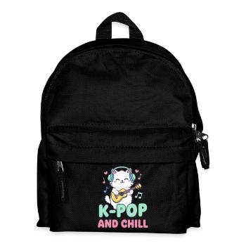 K-Pop AND CHILL Cute Korean Music Anime Cat - Kids' Backpack - black - Front