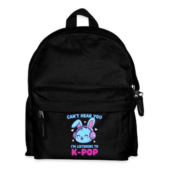 Ich höre dich nicht. Ich höre K-Pop Bunny Koreanisch - Kinder Rucksack - Schwarz - Vorne