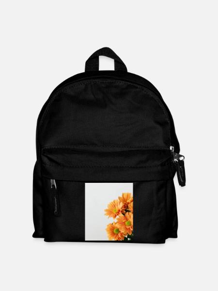 Daisy Orange Floral - Kids' Backpack - black