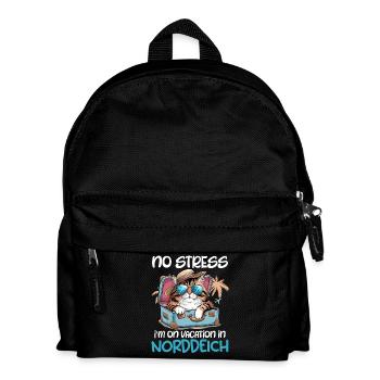 Nordsee NUR KEIN STRESS BIN IM URLAUB AN DER - Kinder Rucksack - Schwarz - Vorne