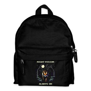 Nachtsicht immer an | Tiger Nacht Wildlife - Kinder Rucksack - Schwarz - Vorne