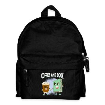 Kaffee trifft Buchfreundschaft - Kinder Rucksack - Schwarz - Vorne