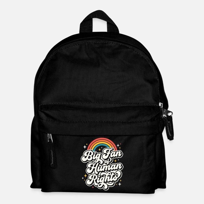 Großer Fan von Human Rights Retro Rainbow - Kinder Rucksack - Schwarz