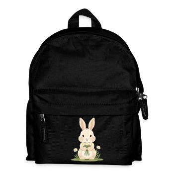 Zartes Häschen mit Gänseblümchen - Kinder Rucksack - Schwarz - Vorne
