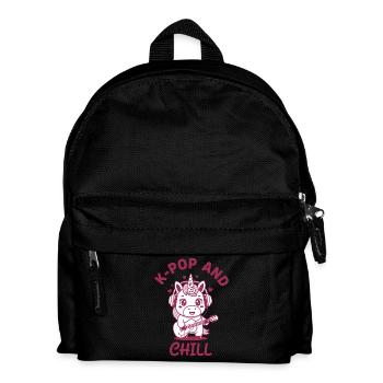 K-Pop And Chill Unicorn Kpop Korean Music Cute - Kids' Backpack - black - Front