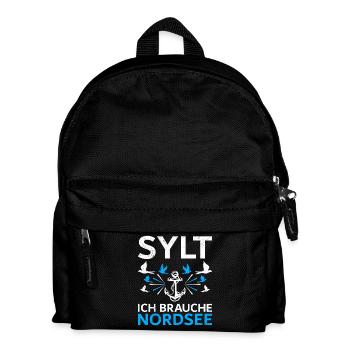 Vacances en mer du Nord SYLT J’AI BESOIN DE MER DU NORD Drôle - Sac à dos Enfant - noir - Devant