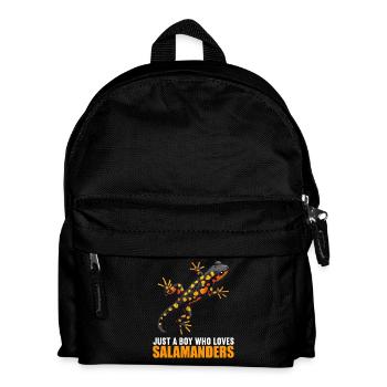 Feuersalamander Salamander - Kinder Rucksack - Schwarz - Vorne