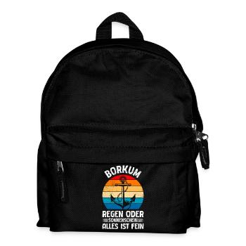 BORKUM REGEN ODER SONNENSCHEIN ALLES IST FEIN - Kinder Rucksack - Schwarz - Vorne