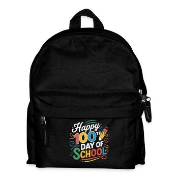 100. Tag der Schule Jubel - Kinder Rucksack - Schwarz - Vorne