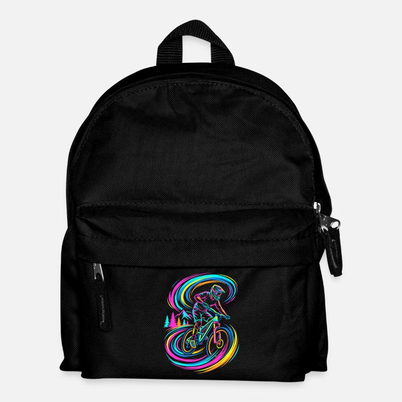 Mountain Biker - Kinder Rucksack - Schwarz