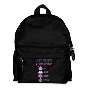 Essen, schlaf, K-Pop, Wiederholung, koreanische Musik, niedlicher Anime. - Kinder Rucksack - Schwarz - Vorne