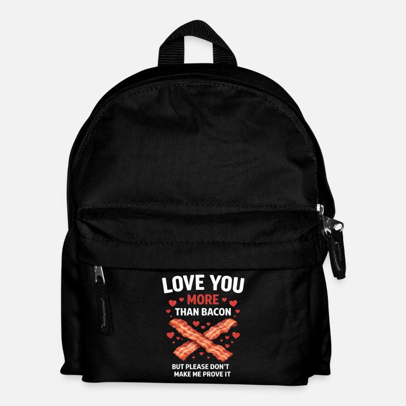 Ich liebe dich mehr als Speck lustiger Valentinstag - Kinder Rucksack - Schwarz
